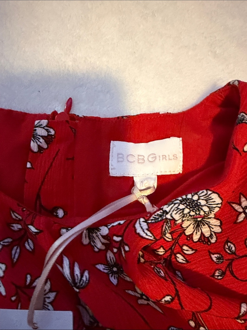 BCBGirls Red Floral Ruffle Dress - Picture 2 of 7
